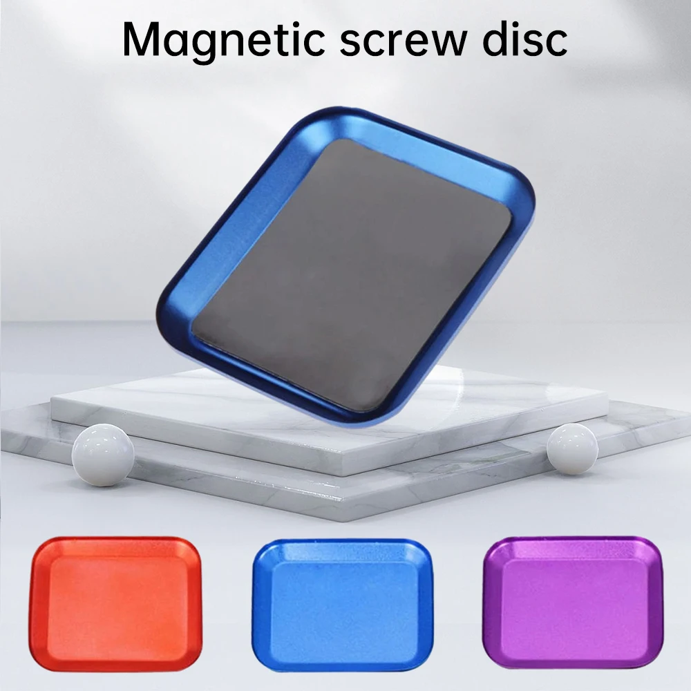 Magnetic Mini Screw Mat Tray Storage Plate Aluminum Alloy Pad Bits Box For Car Boat Drone RC Crawler Model Phone Repair Tools