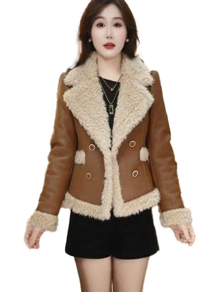 Giacca Invernale da Donna 2025, Calda, Alla Moda, Semplice, in Pelle con Pelliccia, di Alta Qualità, Capospalla Elegante