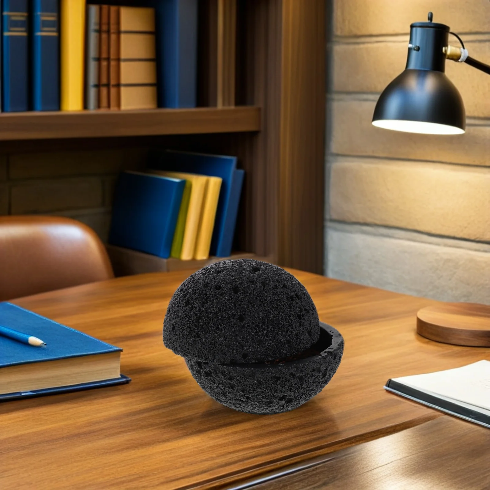 

Smoke Infused Caviar Storage Bowl Hollow Dry Ice Serving Platter For Sushi Dessert Dipping Sauce Obsidian Sphere Decorative