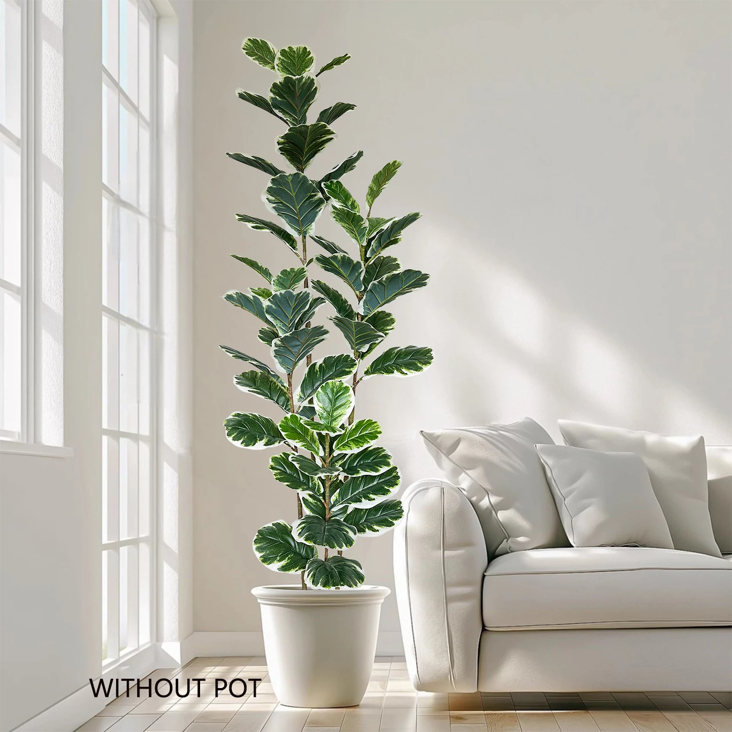 115-240CM New Artificial Fiddle Leaf ficus Fake Plant Green Leave Ornament indoor faux plant for New Year Home Office Decoration