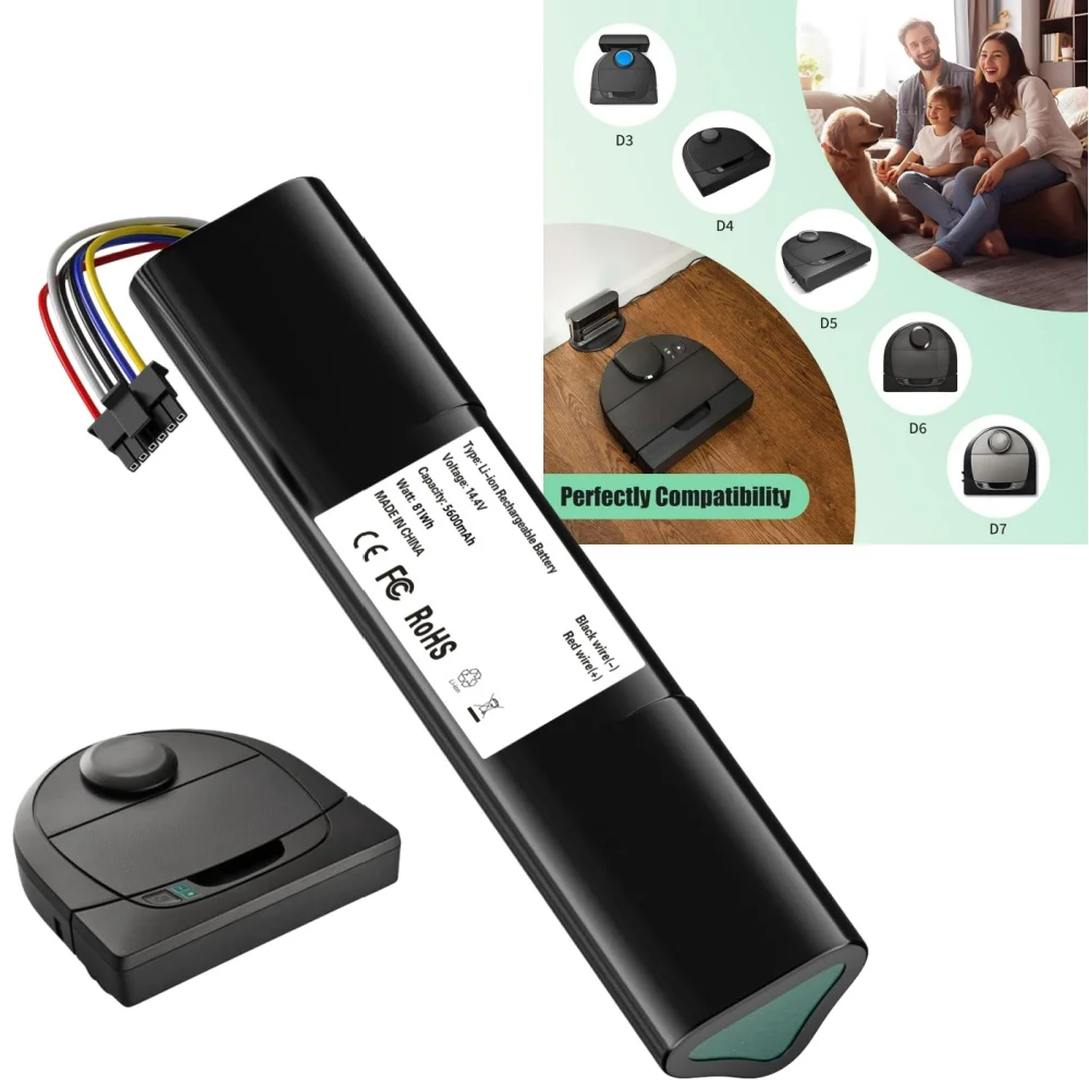 

14.4V 6500mAh Battery Replacement Compatible for Neato Botvac D3 D4 D5 D6 D7 D301 D303 D5+ D502 D503 D701 D702 D703 D705 Vacuum.