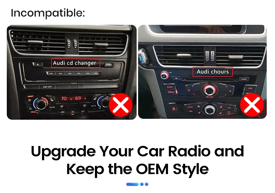 8,8 Zoll Bluetooth Wireless CarPlay Android Auto Autoradio für Audi A4 A4L B8 2009-2016 8-Kern 4G WiFi Stereo Multimedia Player