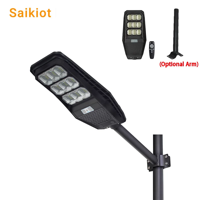 

Saikiot 100W 200W Solar Street Light Floodlight Outdoor Remote Control Auto Brightness Led Streetlight for Street Courtyard