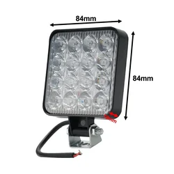 1PC 16LEDs Work Light Pod Lighting Truck Off Road Tractor 12v 3030 LEDs IP65 Powder Coated Housing For Trucks Light Bar