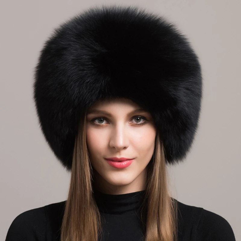 Fashion New Style Luxury Winter Russian Natural Real Fox Fur Hat 2024 Women Warm Good Quality 100% Genuine Real Fox Fur Cap