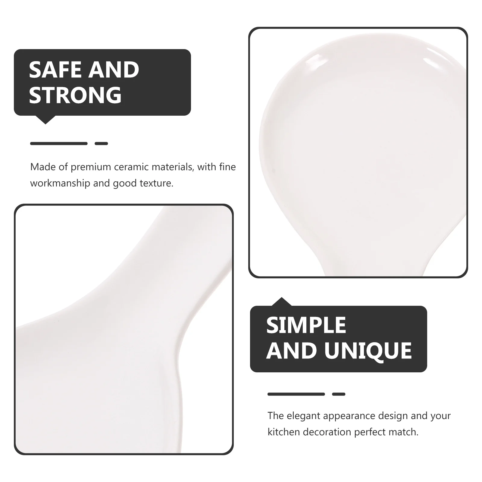 

Premium Ceramic Spoon Rest Convenient Scoop Holder for Daily Use Wear-Resistant Sturdy Build Fine Workmanship Texture