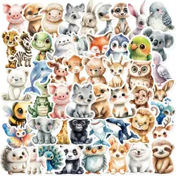 50PCS Cute Watercolor Animals Graffiti Stickers Cartoon DIY Skateboard Phone Case Laptop Waterproof Cool Sticker Decals Toy