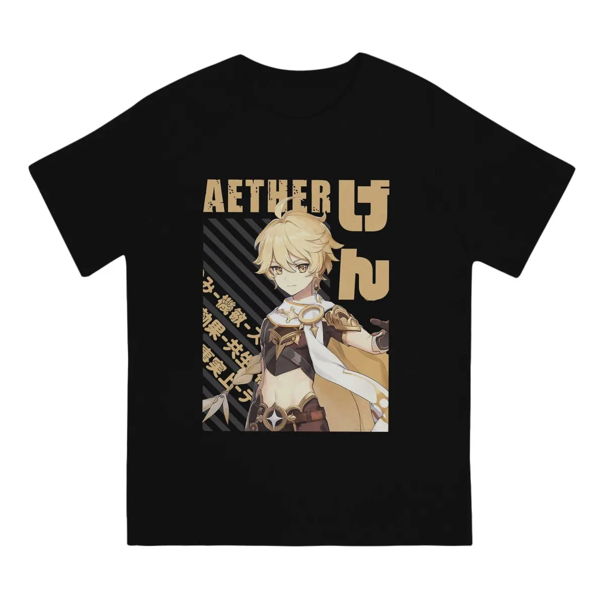 Men's T-Shirt Aether Novelty Pure Cotton Tees Short Sleeve Genshin Impact Game T Shirt O Neck Clothing Gift Idea