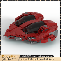 316Pcs Star Battle Moc Heart Shaped Sci-Fi Interceptor Model Building Blocks DIY Tech Custom Puzzle Christmas & Birthday Gifts