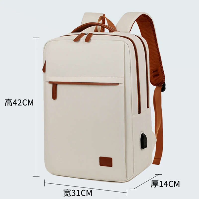 Female Large Capacity Backpack College Computer Bag Travel Book Bags with Luggage Strap Oxford Cloth Laptop Backpack