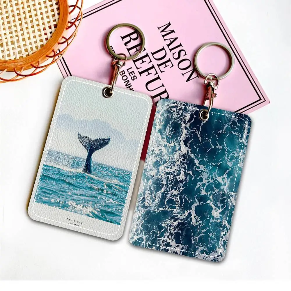 

Держатель для студенческой карты, карты питания, карты общественного транспорта, рабочей карты и т.д. с изображением морских животных и подводного мира, 1 шт., креативный мультяшный дизайн в стиле INS.