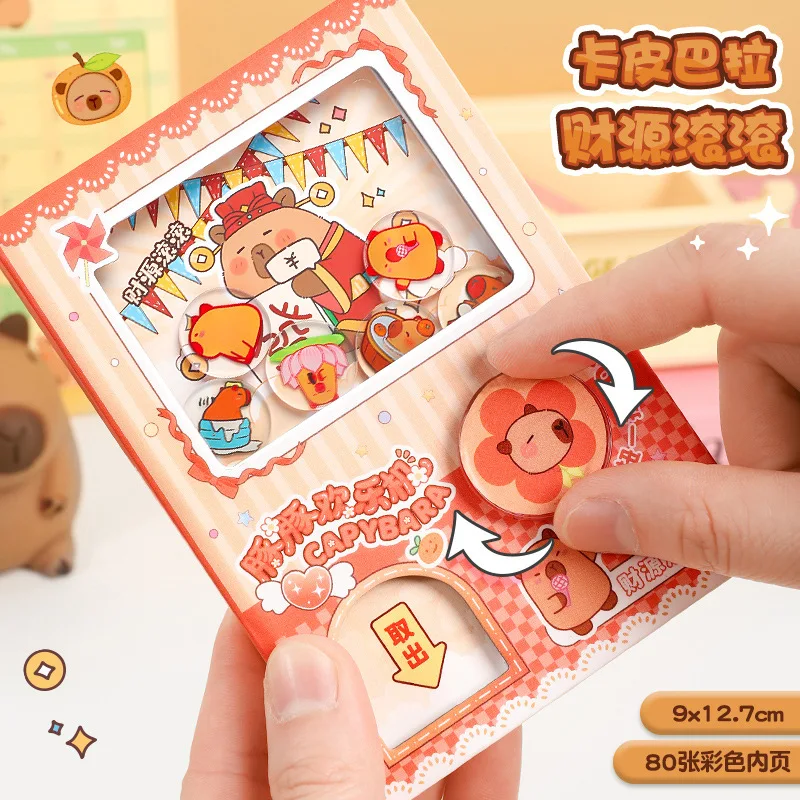 2027Cute Capybara Gashapon Notebook 64K Mini Memo Pad Funny Stationery for Pocket Diary***