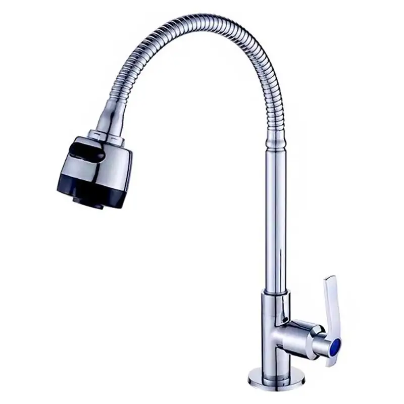 New Sink Cold Taps Faucet Kitchen Bathroom Sink Single Lever Hole Tap Cold Water Handle Swivel Faucet Direct Drinking Tap