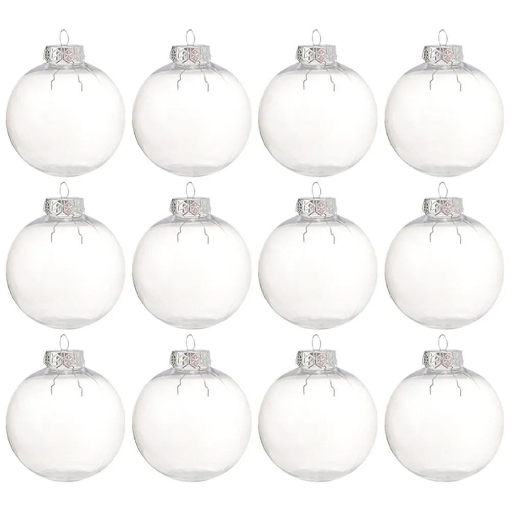 

14Pcs Christmas Hanging Balls Clear Plastic DIY Fillable Ornaments for Tree Window Door Decorations Christmas Ball Ornaments