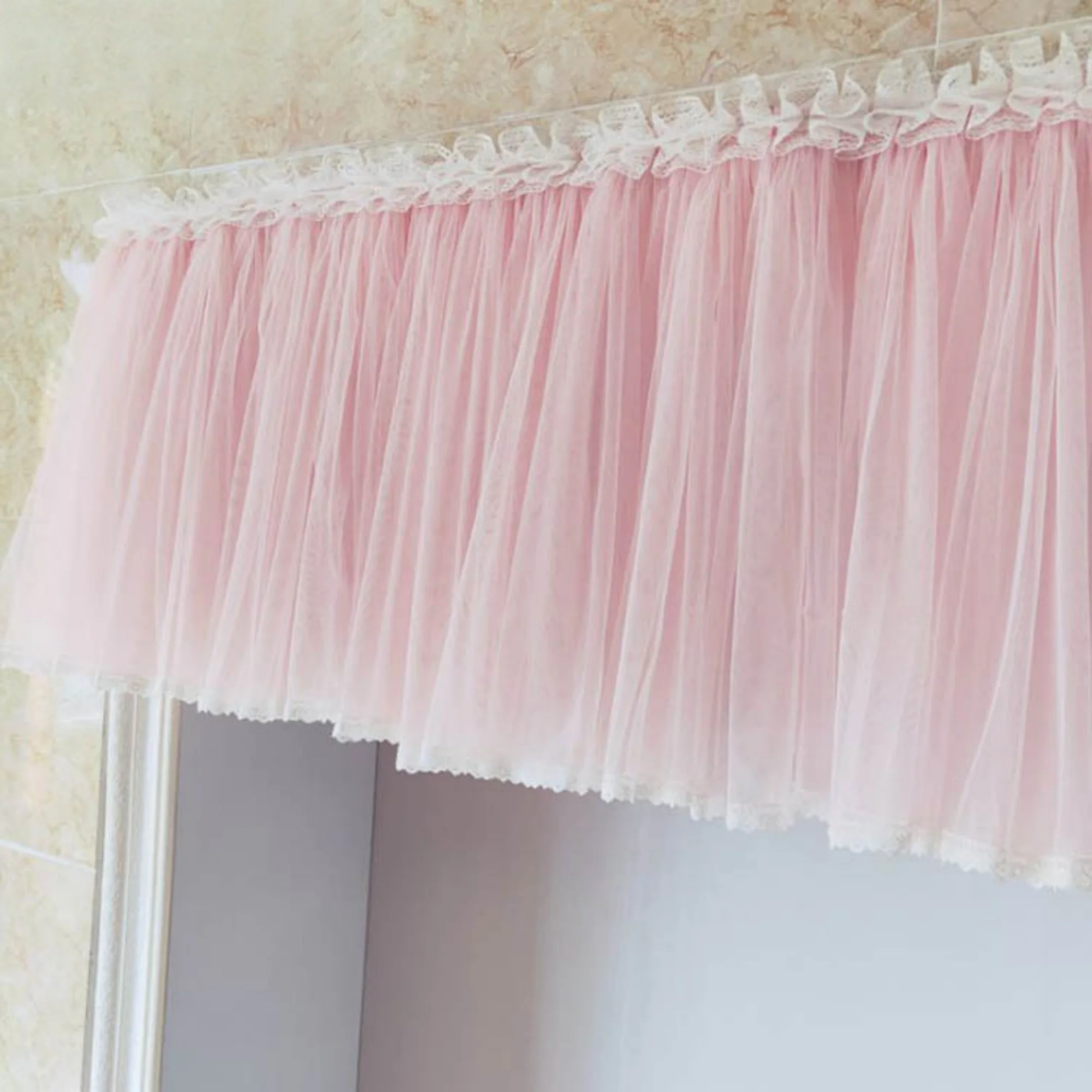 0.5 yard Width 13.78 inches tulle lace trim with pearl,wrinkle mesh lace trim,lace for DIY dress,for child