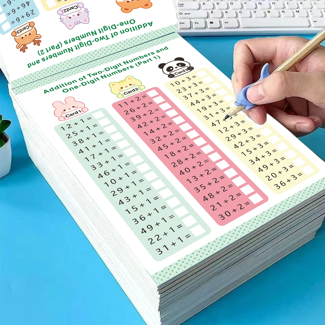Kids Math Workbook Arithmetic within 100 Addition Subtraction Exercise Book 64 Pages Early Learning Practice Book for Preschool