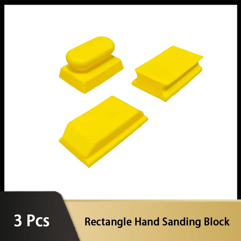 

Hook and Loop Rectangle Hand Sanding Block Kit 3 Pack with Hook and Loop Backing Perfect for Repairing Wooden Furniture and Home