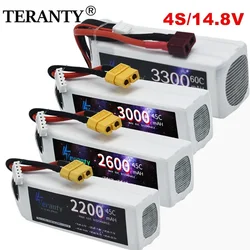 4S 14.8V 45C 2200MAh 2600MAh 3000MAh/3300MAh 60C Lipo Battery for RC Car FPV Quadcopter Helicopter Drone Racing Model Hobby