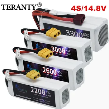 Batterie Lipo 4s 14.8V 45C 2200MAh 2600MAh 3000MAh/3300MAh 60C pour voiture RC FPV quadrirotor hélicoptère Drone modèle de course passe-temps