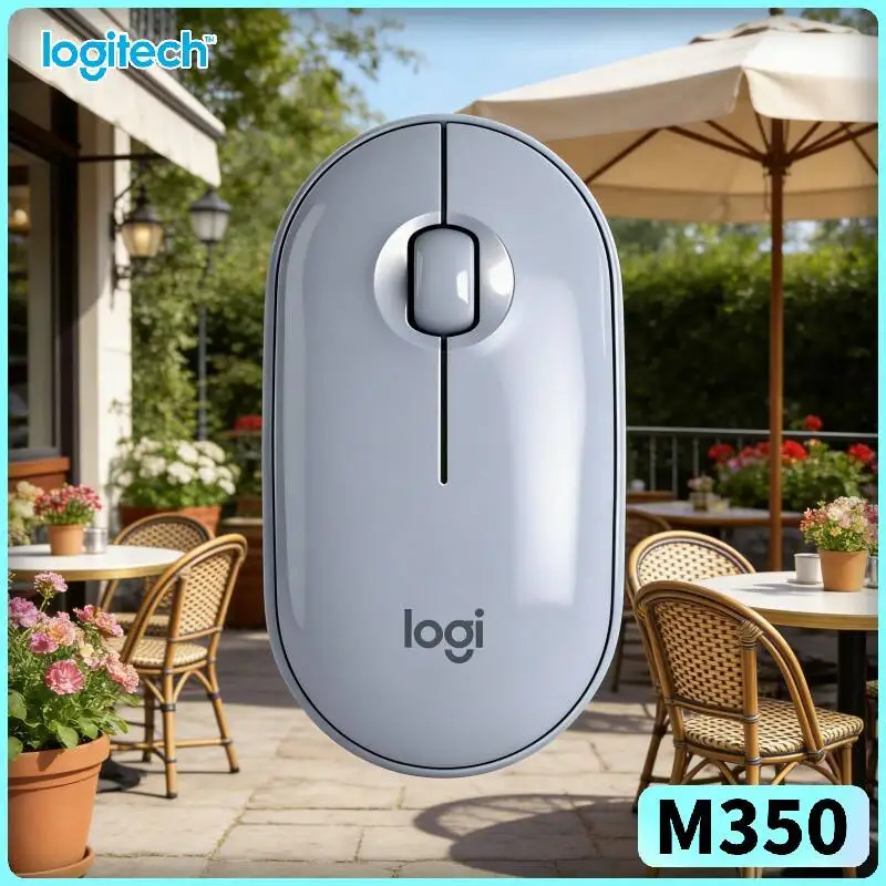 

Портативная бесшумная мышь Logitech M350 — тонкий корпус, 90% снижение шума, 1000 DPI, USB-приемник, совместимость с Windows и macOS