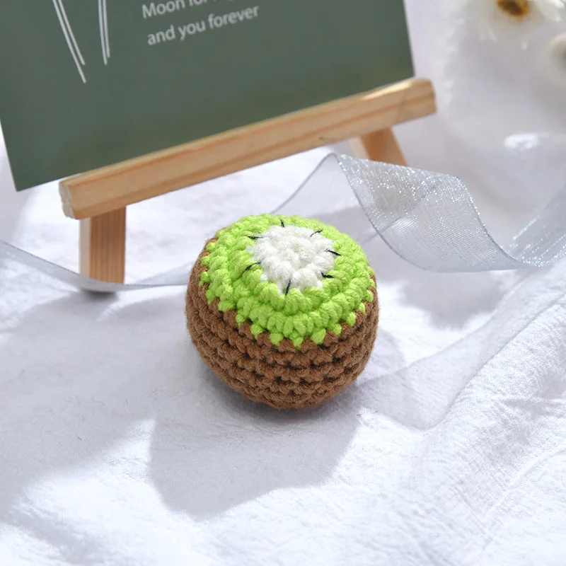 Handmade Crochet Fruit Chewable Knitting Wool Beads DIY Baby Pacifier Chain Accessories Infant Newborns Teether Toy Gift