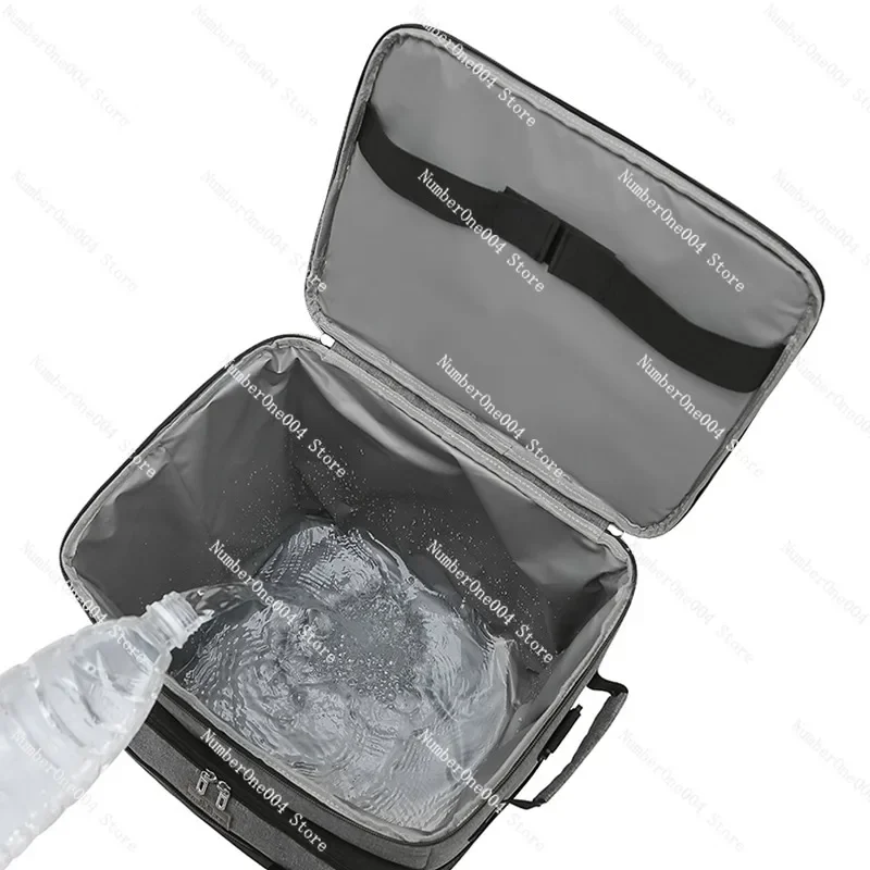 Trolley rod insulation pack, outdoor thickened large capacity vegetable cart bento cooler bag, picnic aluminum foil zipper