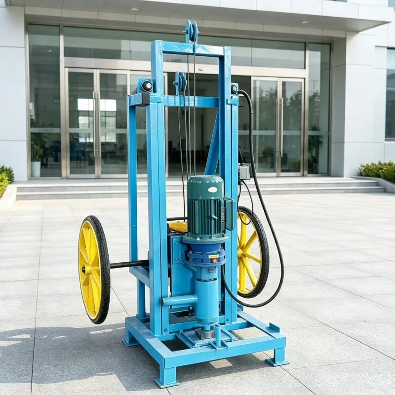 Customized Small Wheel‑type Hydraulic Water Well Drilling Rig, Household Water‑intake Drilling Equipment for Farmers