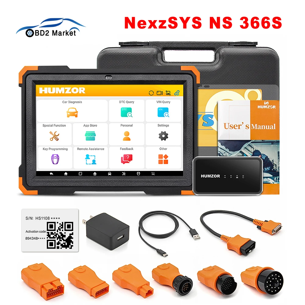 

Humzor NexzSYS NS 366S Automotivo Scanner OBD 2 OBD2 Code Reader Car Diagnostic Tool IMMO TPMS Reset ECU Key Programmer Tool