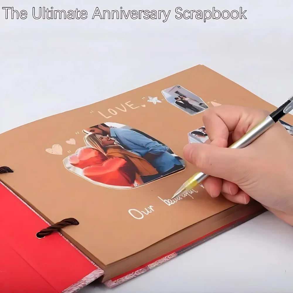 DIY handgemachtes Fotoalbum Scrapbook Unser Abenteuerbuch Retro Kraft Fotoalben Jahrestag Hochzeit Erinnerung Valentinstag Geschenk