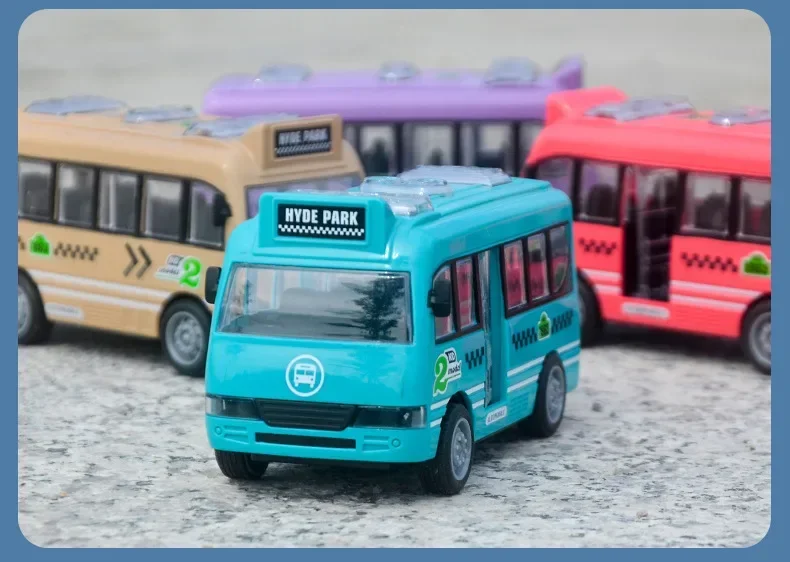 Voiture à inertie pour enfants, bus scolaire de dessin animé, jouets modèles pour enfants, cadeau pour garçons, véhicules à dos côtelé, mini modèle de voiture touristique pour garçons