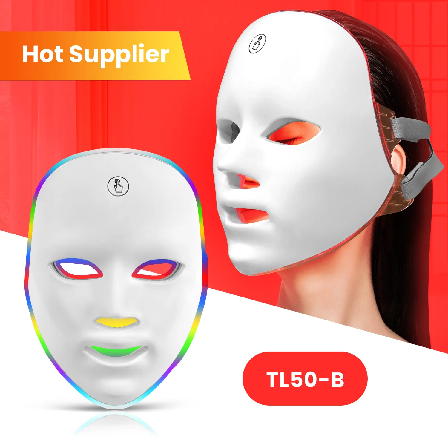 7 Colors Photon Facial LED Mask Red Light Therapy Anti Aging Face Neck Beauty Mask Relaxation Treatment Anti-Wrinkle Skin Care