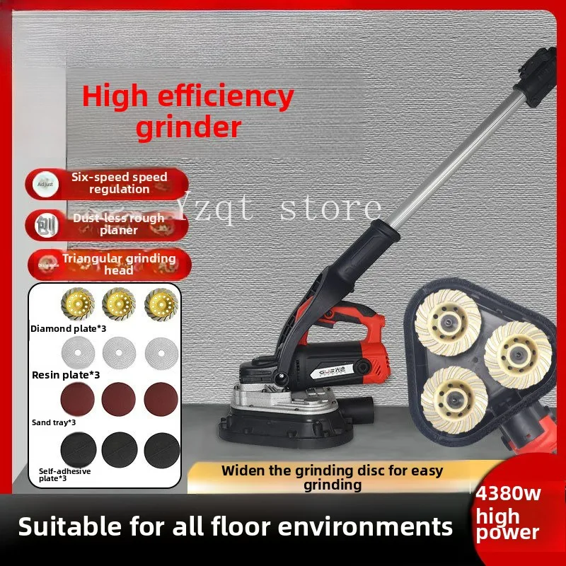 

Light speed handheld three-head dust-free grinder floor grinder edging concrete cement floor renovation epoxy