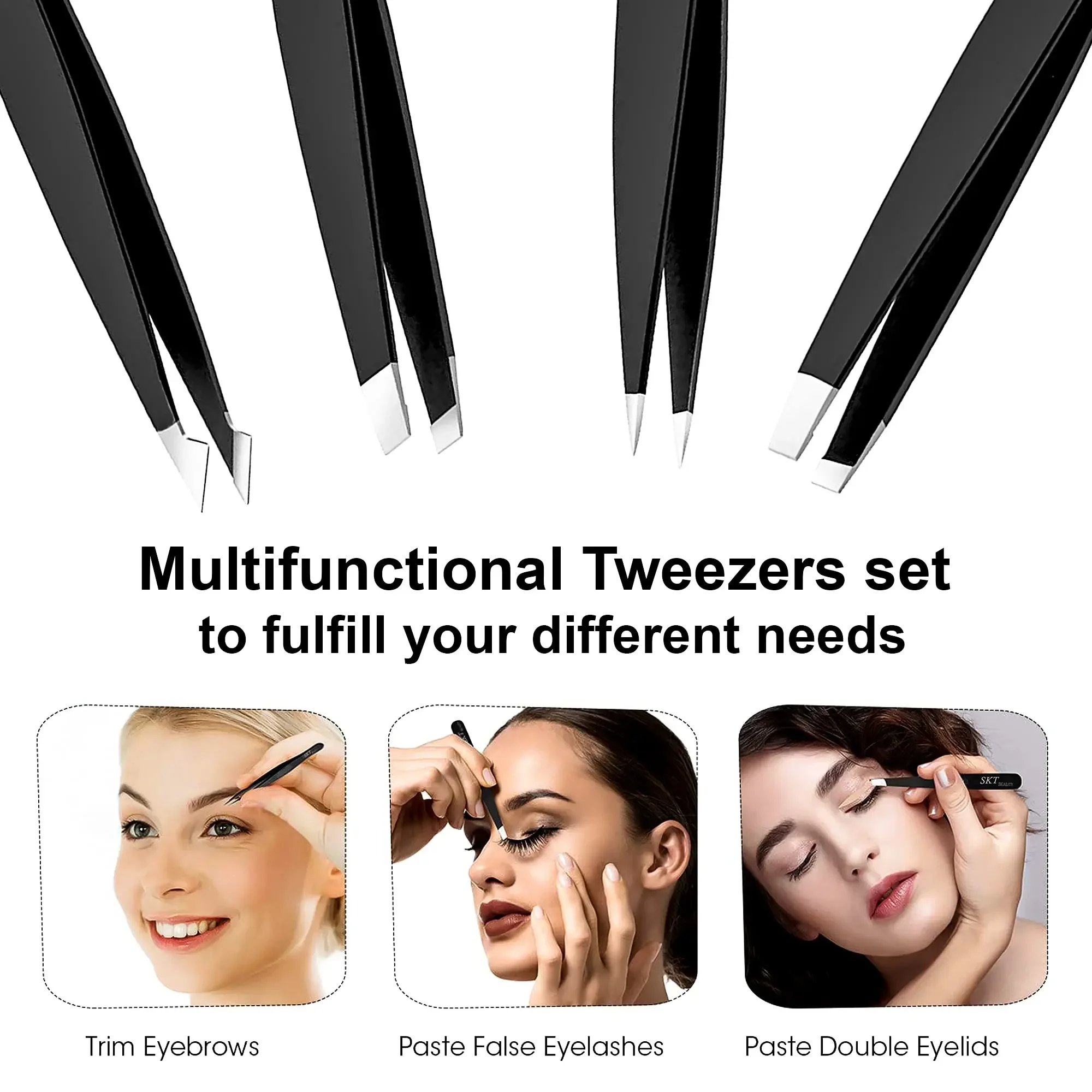 4pcs Set Professional Tweezers Set Perfect for Eyebrow Hair Removal Splinter Very Effortless and Relaxed To Remove
