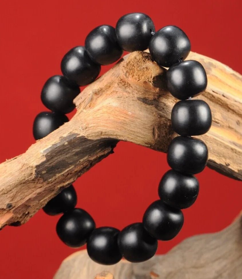 Pulsera de JADE negro de nefrita 100% NATURAL china, exquisita, certificada, 87g