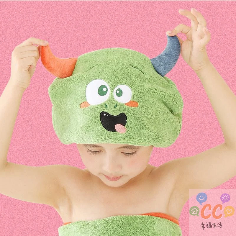 طفل حمام قبعة لطيف الكرتون الحيوان الطفل منشفة الشعر قبعة تجفيف قبعة سريعة الجافة ستوكات سوبر امتصاص الشعر تويست حمام #4