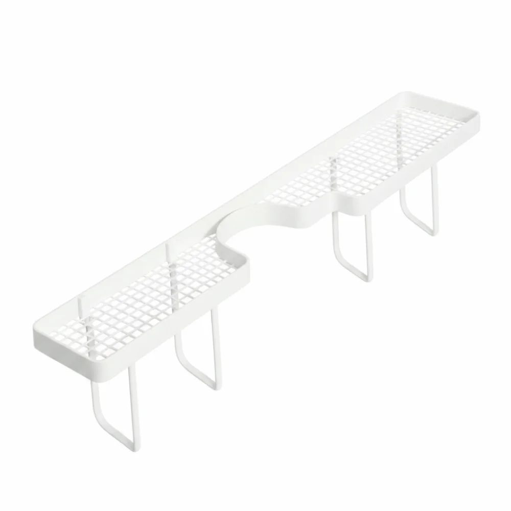No-Drill Bathroom Storage Rack Rustproof Space Saving Faucet Sink Shelf Water Drainage Large Capacity Sink Drying Rack