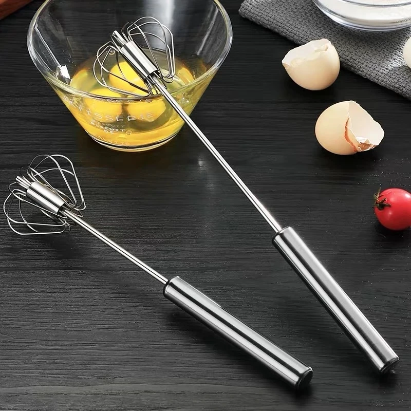 

Semi-automatic Egg Beater 304 Stainless Steel Egg Whisk Manual Hand Mixer Self Turning Egg Stirrer Kitchen Accessories Egg Tools