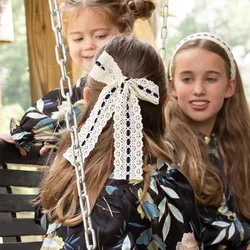A A 001H Lace Hair Bows Cute Hairpins Girls duckbilled Hair Clips Barrettes Solid Clip Kids Headwear Fashion Hair Accessories