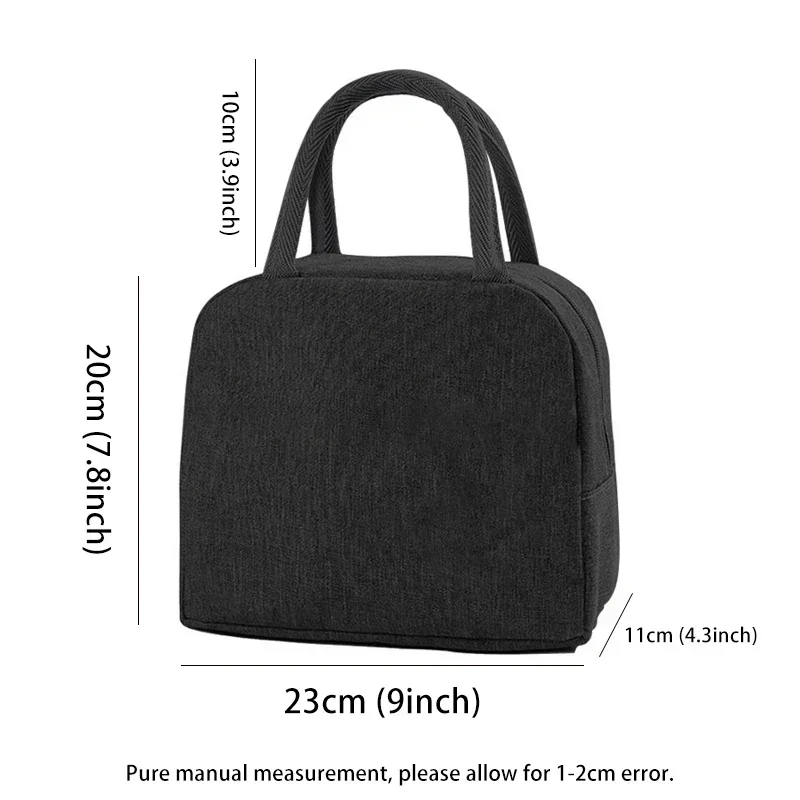 Boîtes à lunch portables avec nom personnalisé pour hommes et femmes, boîte isotherme en toile, récipient thermique pour aliments froids,