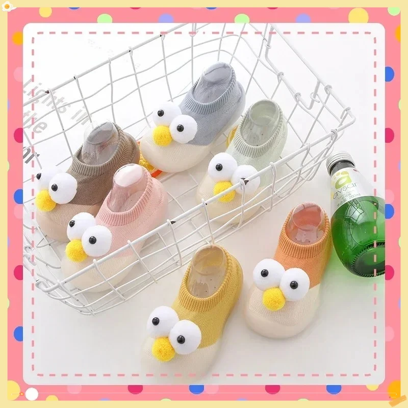 

Классическая стильная милая детская обувь с большими глазами и героями мультфильмов, носки, нескользящая детская дышащая и удобная домашняя обувь на подошве