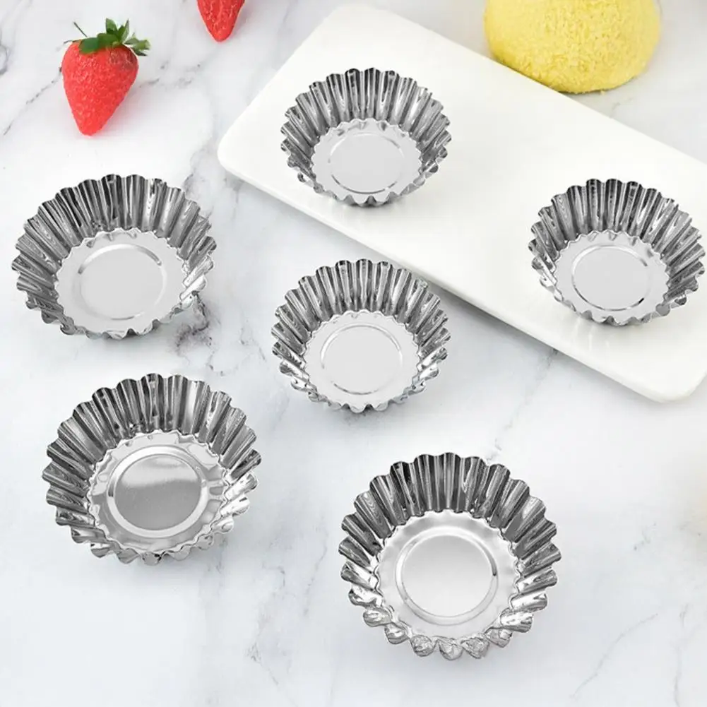Non-stick Pie Cookie Tray Egg Tart Mold Tray Nonstick Fluted Chrysanthemum Cake Pan Diy Carbon Steel Baking Tool for Muffins