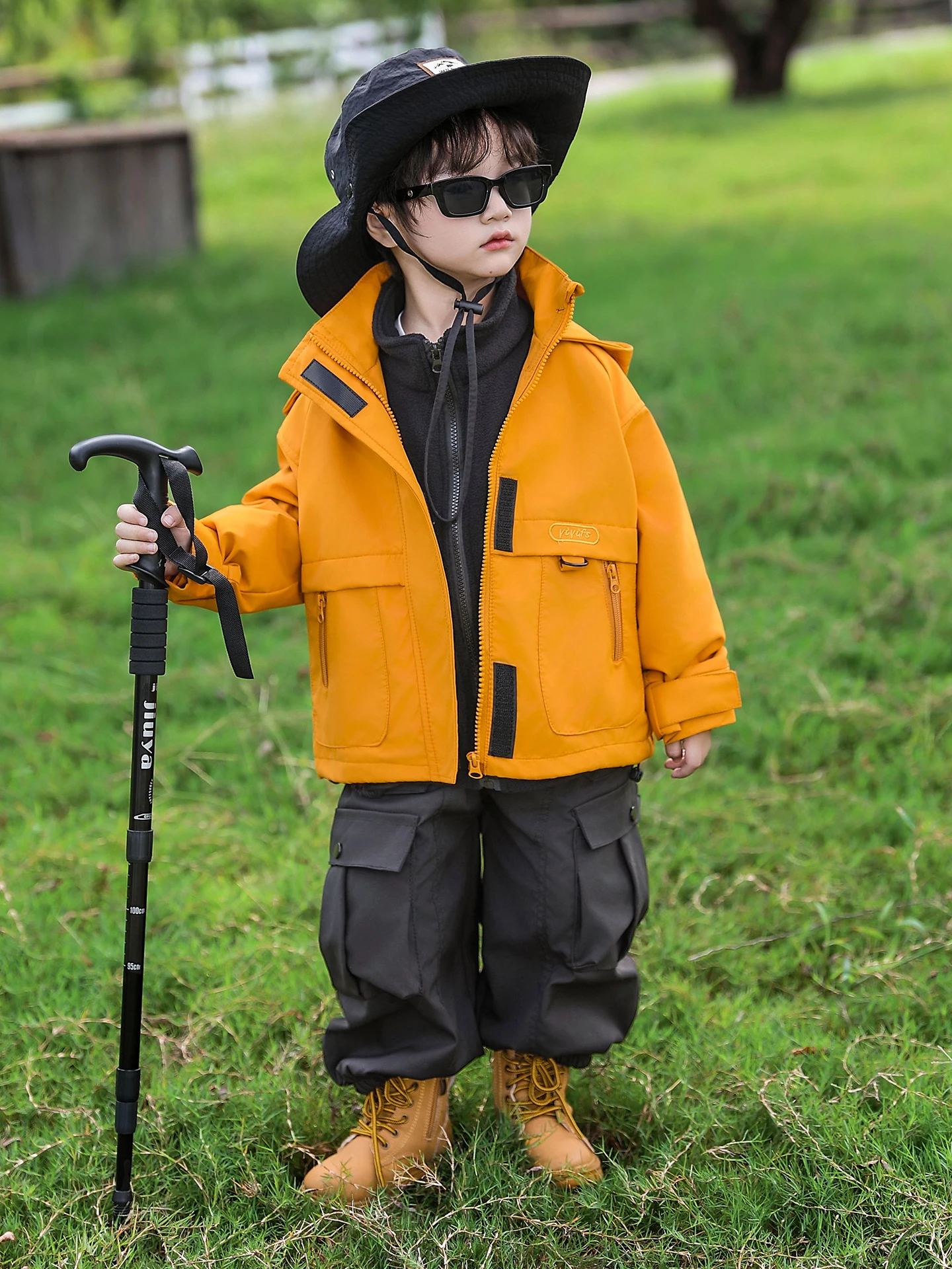 

Куртка для мальчиков 3-в-1 с флисовой подкладкой, ветрозащитная, водонепроницаемая, для активного отдыха, повседневная, свободного кроя, с длинными рукавами, на молнии, с капюшоном