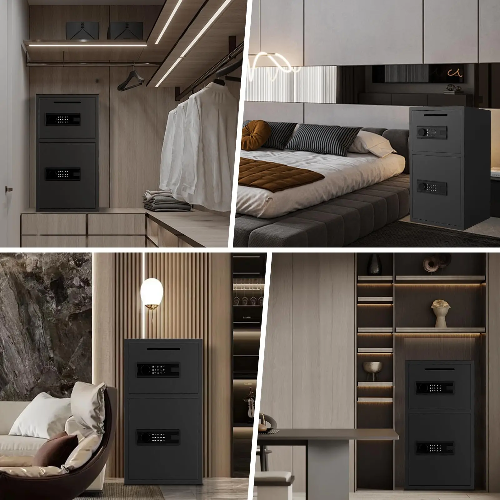 6.0 Cu ft Extra Large Digital Safe Box with Fireproof Waterproof Bag,  Home Safe Box with Deposit Slot & Metal Storage Box