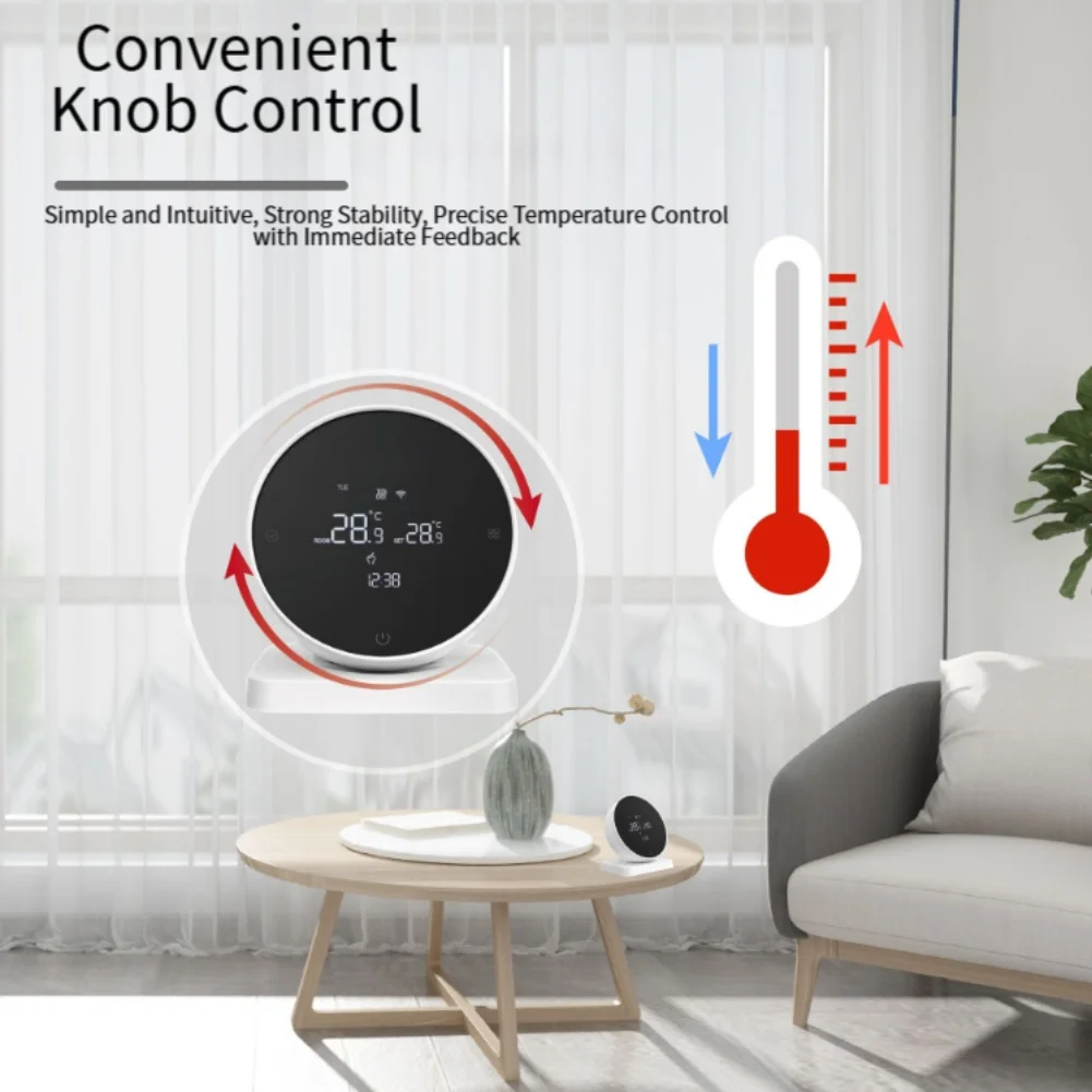 Smart Thermostat for Water and Gas Boilers with For Tuya WiFi Connectivity Flexible Scheduling and Child Safety Lock