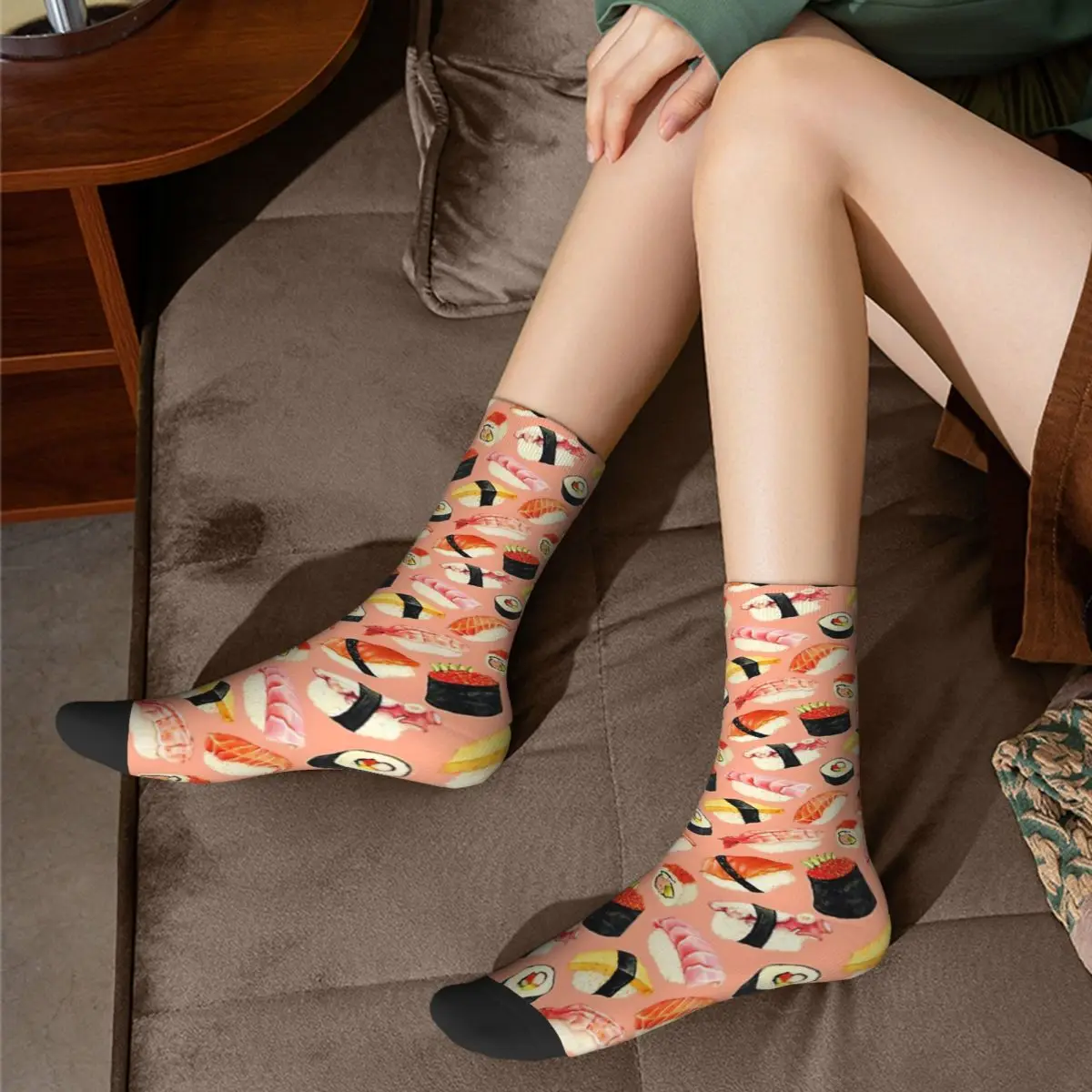 Sushi Muster-Rosa Erwachsene Socken, Unisex socken, männer Socken frauen Socken