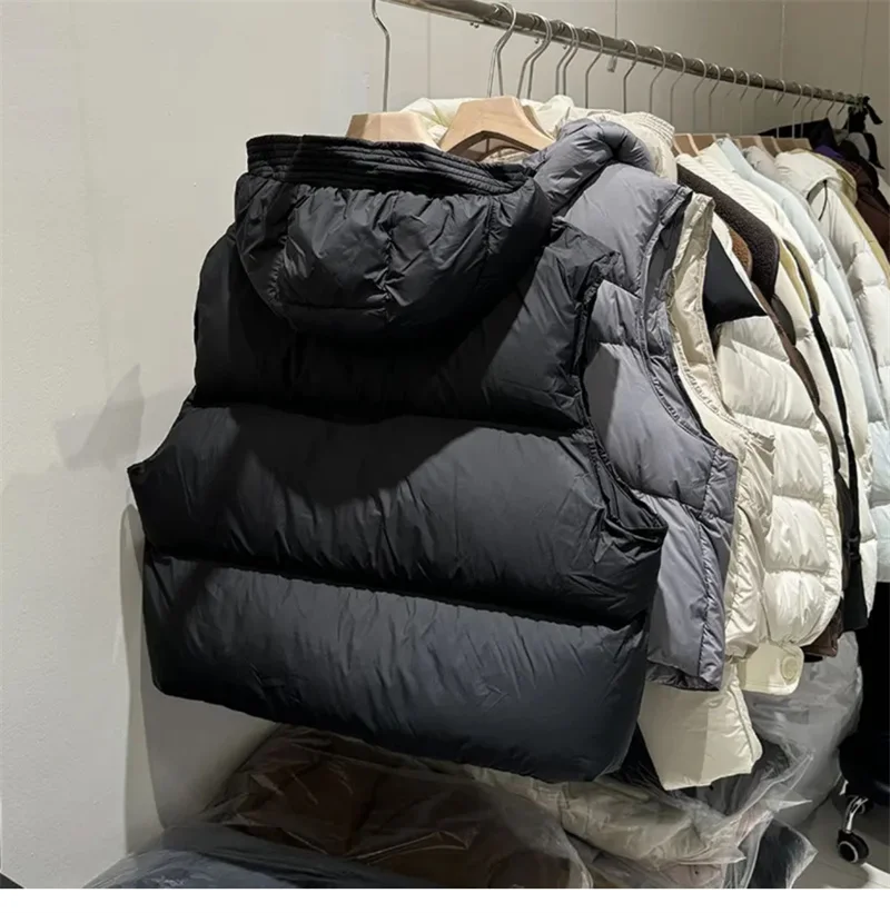 ZAROY Herbst-Winter-Damenjacken und -Westen, lässige Weste mit Kapuze, Reißverschlusstasche, warme Weste, Oberbekleidung, ärmellose Baumwolljacke, куртка – Detail 14