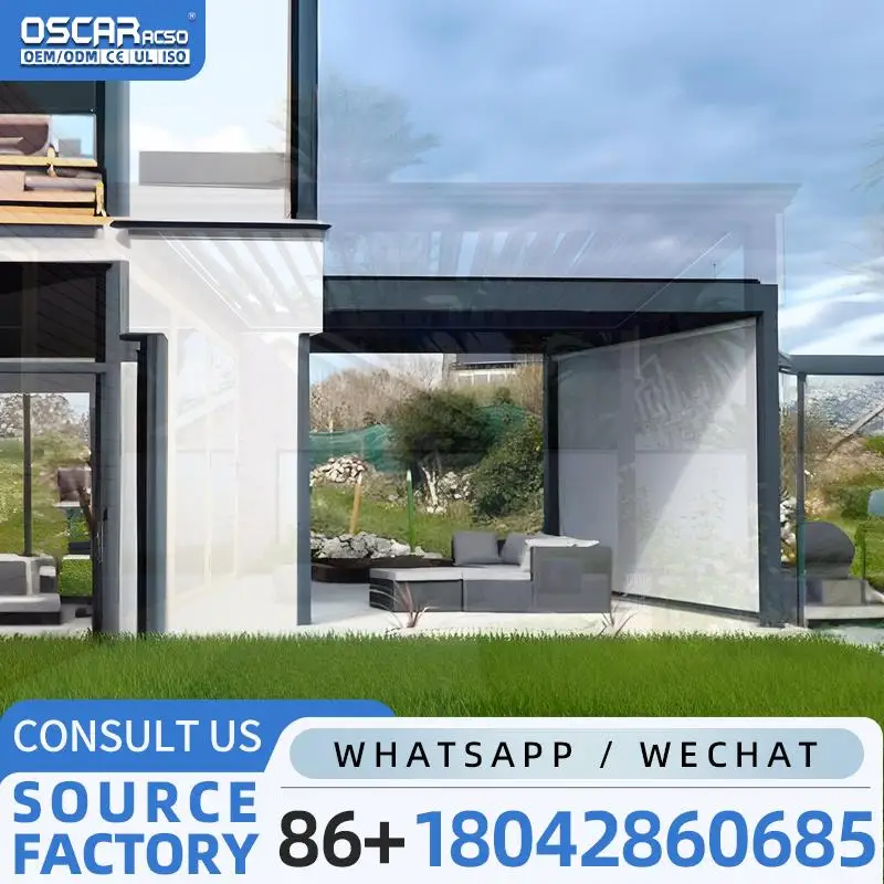 3x3 3x4 4x4 6x4m Bioclimatic Aluminium Louver Pergola with Zip Screen Outdoor OEM Factory pergola view 3