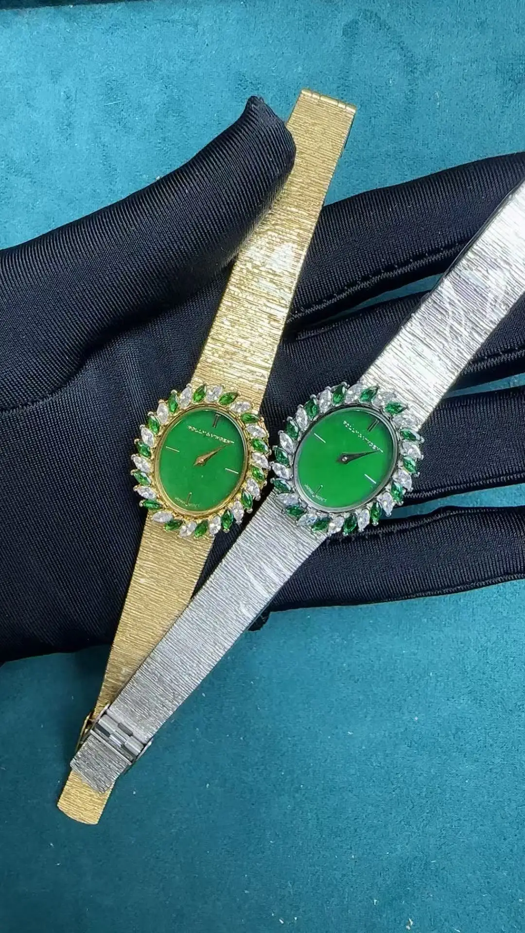 Women Watch with Opal Face Natural Green Jade Dial for Girls Quartz Reloj Mujer Sliver Gold Orologio Ladies Wristwatch New Clock