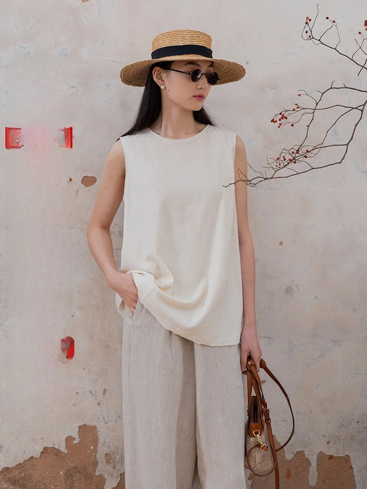 

Оригинальный дизайн, вязаный жилет из мягкого хлопка с потертостями, новый китайский Sle, универсальный светильник, описание, два круга, смесь хлопка