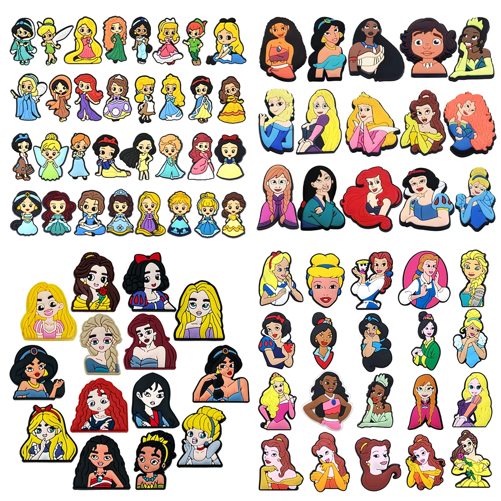 

10-32 шт., популярные игрушки, обувь принцессы Диснея, подвески, сабо с героями мультфильмов, сандалии, аксессуары для обуви, украшение, пряжка для детей, подарки для друзей